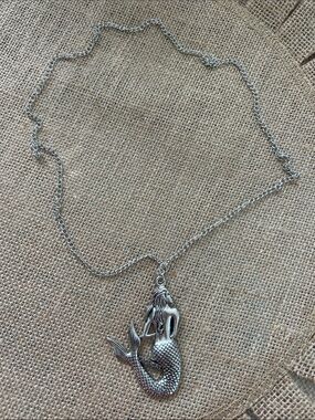 Silver Mermaid Pendant Necklace - Women's Jewelry